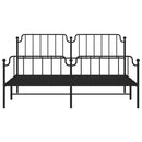 sengeramme med sengegavl og fodgærde 183x213 cm metal sort