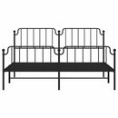 sengeramme med sengegavl og fodgærde 183x213 cm metal sort