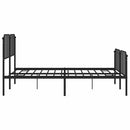 sengeramme med sengegavl og fodgærde 183x213 cm metal sort