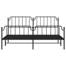 sengeramme med sengegavl og fodgærde 193x203 cm metal sort