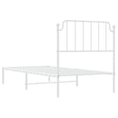 sengeramme med sengegavl 90x200 cm metal hvid