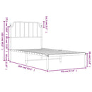 sengeramme med sengegavl 90x200 cm metal hvid