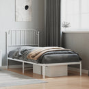 sengeramme med sengegavl 90x200 cm metal hvid