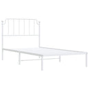sengeramme med sengegavl 100x190 cm metal hvid