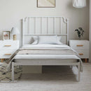 sengeramme med sengegavl 100x200 cm metal hvid