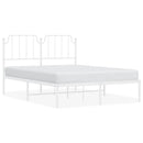 sengeramme med sengegavl 135x190 cm metal hvid