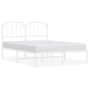 sengeramme med sengegavl 135x190 cm metal hvid