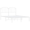 sengeramme med sengegavl 135x190 cm metal hvid