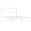 sengeramme med sengegavl 135x190 cm metal hvid