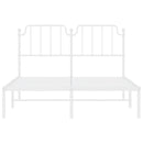 sengeramme med sengegavl 135x190 cm metal hvid