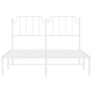 sengeramme med sengegavl 135x190 cm metal hvid