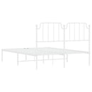 sengeramme med sengegavl 135x190 cm metal hvid