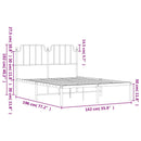 sengeramme med sengegavl 135x190 cm metal hvid