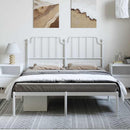 sengeramme med sengegavl 150x200 cm metal hvid