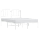 sengeramme med sengegavl 150x200 cm metal hvid