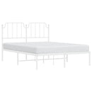 sengeramme med sengegavl 150x200 cm metal hvid