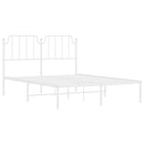 sengeramme med sengegavl 150x200 cm metal hvid
