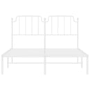sengeramme med sengegavl 150x200 cm metal hvid