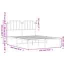sengeramme med sengegavl 150x200 cm metal hvid