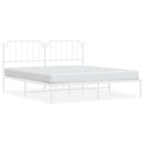 sengeramme med sengegavl 160x200 cm metal hvid