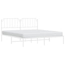 sengeramme med sengegavl 160x200 cm metal hvid