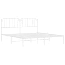 sengeramme med sengegavl 160x200 cm metal hvid