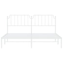 sengeramme med sengegavl 160x200 cm metal hvid