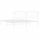 sengeramme med sengegavl 160x200 cm metal hvid