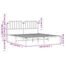 sengeramme med sengegavl 160x200 cm metal hvid