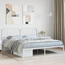 sengeramme med sengegavl 160x200 cm metal hvid
