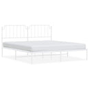sengeramme med sengegavl 183x213 cm metal hvid