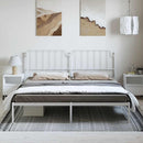 sengeramme med sengegavl 183x213 cm metal hvid