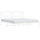 sengeramme med sengegavl 183x213 cm metal hvid