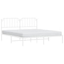 sengeramme med sengegavl 183x213 cm metal hvid