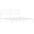 sengeramme med sengegavl 183x213 cm metal hvid