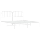 sengeramme med sengegavl 183x213 cm metal hvid