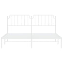 sengeramme med sengegavl 183x213 cm metal hvid