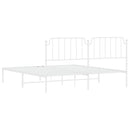 sengeramme med sengegavl 183x213 cm metal hvid