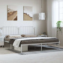sengeramme med sengegavl 183x213 cm metal hvid