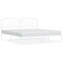 sengeramme med sengegavl 193x203 cm metal hvid