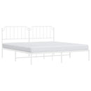 sengeramme med sengegavl 193x203 cm metal hvid