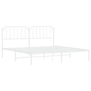 sengeramme med sengegavl 193x203 cm metal hvid