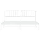 sengeramme med sengegavl 193x203 cm metal hvid