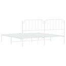 sengeramme med sengegavl 193x203 cm metal hvid