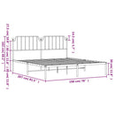 sengeramme med sengegavl 193x203 cm metal hvid
