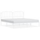sengeramme med sengegavl 200x200 cm metal hvid