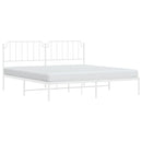 sengeramme med sengegavl 200x200 cm metal hvid