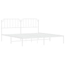 sengeramme med sengegavl 200x200 cm metal hvid
