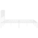 sengeramme med sengegavl 200x200 cm metal hvid