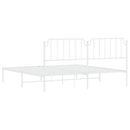 sengeramme med sengegavl 200x200 cm metal hvid